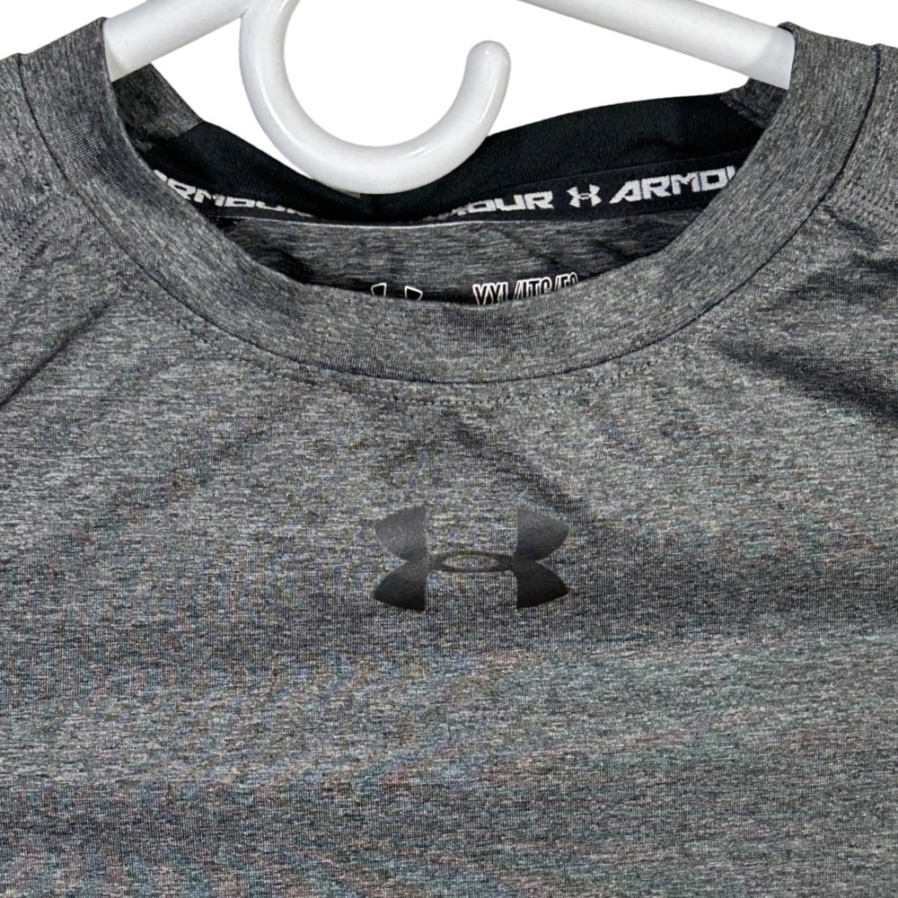 Under Armour Kids‎ YXL Youth Long Sleeve Fitted HeatGear UPF 30+ Shirt Gray